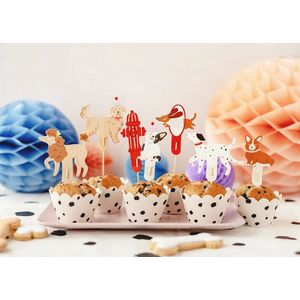 Cake Toppers - cupcake - 7 stuks - hond - dog - hondenthema