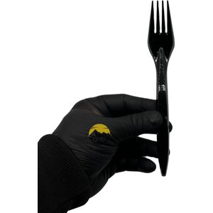KURTT - Herbruikbare vorken - Vaatwasbestendig - Reusable - 300 stuks - vorken zwart 19 cm - bestek - Stevig en Herbruikbaar - BPA Vrij - Vorkjes