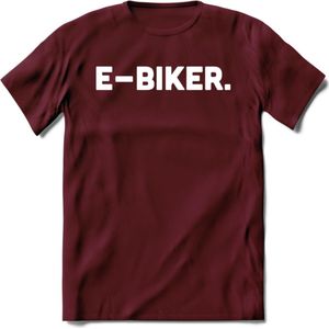 E-bike Fiets T-Shirt | Wielrennen | Mountainbike | MTB | Kleding - Burgundy - M