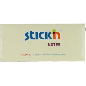 Stick'n kleine sticky notes - 38x51mm - pastel geel - 3 stuks - 100 memoblaadjes