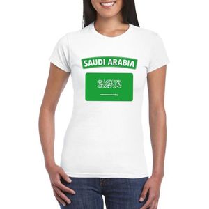 Saudi Arabië t-shirt met Saudi Arabische vlag wit dames S