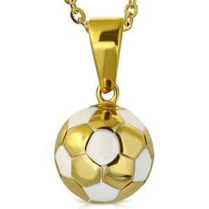 Montebello Ketting Aziza White - 316L Staal - Voetbal - ∅12mm - 50cm