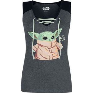 Star Wars Baby Grogu Top grijs gemêleerd-zwart XXL Dames