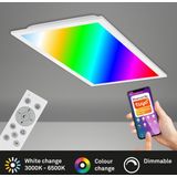 Briloner Verlichting - LED-paneel, WiFi plafondlamp dimbaar, RGB, app-bediening, incl. afstandsbediening, timerfunctie, geheugenfunctie, 24 Watt, 2.400 lumen, wit