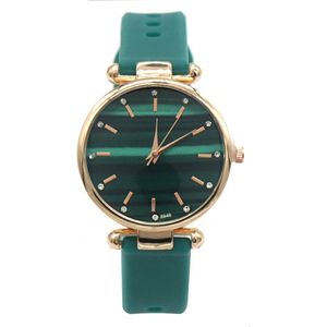 Horloge - Kast 35 mm - Band Rubber - Groen