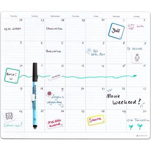 GreenStory - Sticky Whiteboard - Bureau Agenda maandoverzicht - Large - met Sticky Pen