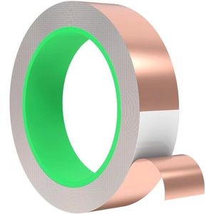 Hittebestendige Tape - 20m*3cm - Kopertape - Koperfolietape - Geleidende Tape - Hittepers Transferpers - Slakkentape - Hittepers Transferpers Tape - Emi Afscherming - Planten Bescherming - Zelfklevende - Dubbelgeleidende - Hittebestendig Tot 130°C