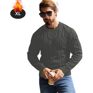Livano Sweater Heren - Sweaters - Hoodie - Warme Trui - Vest - Donkergrijs - S