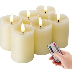 Equivera Oplaadbare LED Kaarsen - Elektrische Kaarsen - Oplaadbare Waxinelichtjes - Realistische Kaarsen - Kerstverlichting - Veilig en Duurzaam