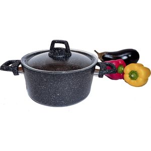 Excellent Houseware Braadpan met deksel 2,7 L aluminium - Inhoud 2,7 L - Stevige handvatten