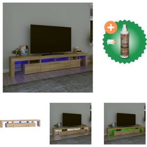 vidaXL Tv-meubel met LED-verlichting 230x36-5x40cm sonoma eikenkleurig - Kast - Inclusief Houtreiniger en verfrisser