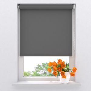 Radeco® Rolgordijn lichtdoorlatend - Easy Base - Antraciet - 120 x 190 cm – Meerdere maten verkrijgbaar - 60 t/m 150 cm breed – Meekleurende achterzijde - Zonwering