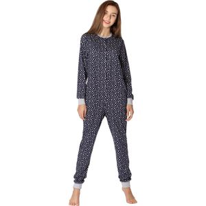 Merry Style Meisjes Jongeren Pyjama Jumpsuit - Lange mouwen - Lange broek - Katoen - MS-MS10-335-PJ - Marineblauw/Sterren - 176