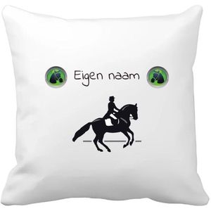Akyol - paardrijden met naam vrouw Kussen hoes - Paardrijden - vrouwen en meisjes - cadeau - verjaardag - geschenk - gepersonaliseerd - 40 bij 40 cm