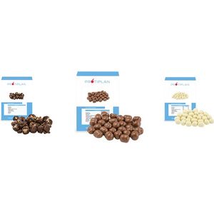 Protiplan | Mix Chocolade Bolletjes | Voordeelpakket | Chocolade Bolletjes, Witte Chocolade Bolletjes, Choco Popcorn