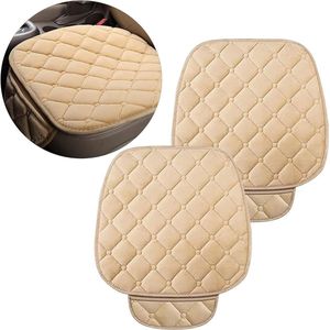Universele autostoelhoes pluche zitkussen antislip zacht ademend voor de meeste auto's en SUV's (beige)