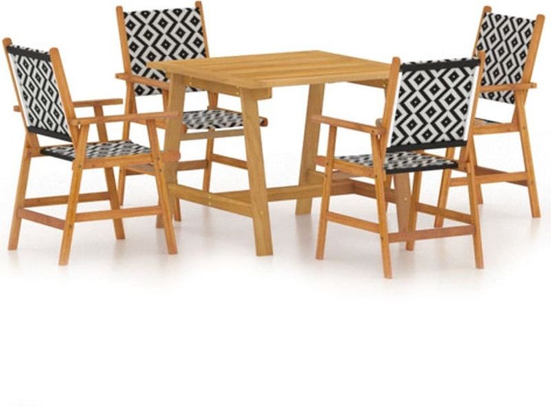 vidaXL - 5-delige - Tuinset - massief - acaciahout