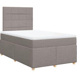 vidaXL - Boxspring - met - matras - stof - taupe - 120x190 - cm