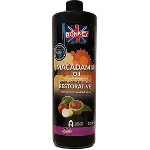 Ronney Professional Shampoo Macadamia Oil Restorative Therapy For Weak And Dry Hair 1000 ml - Normale shampoo vrouwen - Voor Alle haartypes
