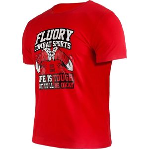 Fluory ""Life is Tough"" Muay Thai T-Shirt Rood