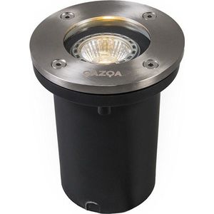 QAZQA basic - Moderne LED Smart Grondspot incl. wifi - 1 lichts - Ø 10.5 cm - Staal - Buitenverlichting