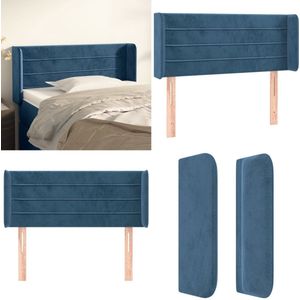 vidaXL Hoofdbord met randen 83x16x78/88 cm fluweel donkerblauw - Hoofdbord - Hoofdborden - Hoofdeinde - Houten Hoofdbord