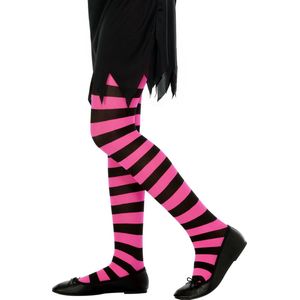 WIDMANN - Roze en zwart gestreepte panty voor kinderen - Zwart - 140 (8-10 jaar)