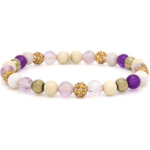 Karma Armband (Sieraad) Spiral LILO XS Elastic (gold crystal) Gold