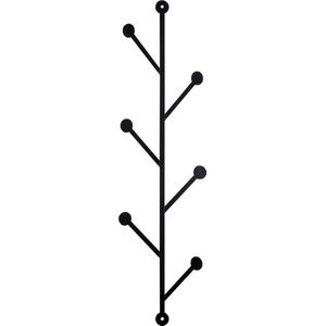 Asir - Metalen Wandhaak - Zwart - 25 x 94 cm