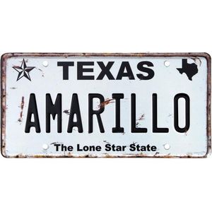 Signs-USA - Souvenir kentekenplaat nummerbord Amerika - verweerd - 30,5 x 15,3 cm - Amarillo - Texas