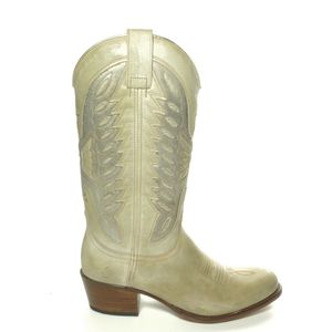 Sendra Boots 8850 Debora Groen Dames Ibiza Gipsy Cowboy Western Laarzen Bewerkte Schacht Ronde Neus Beetje Schuine Hak Handgemaakt Echt Leer Maat 36