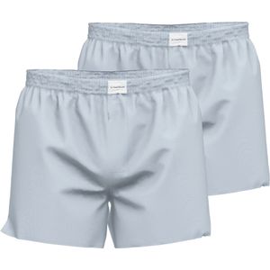 TOM TAILOR heren boxershorts geweven wijd model met gulp (2-pack) - lichtblauw geruit - Maat: XL