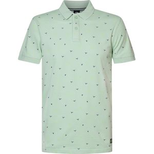 Petrol Industries - Heren All-over Print Polo Seashore - Groen - Maat XXXL