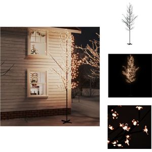 vidaXL LED-Boom Kersenbloesem 60 x 60 x 400 cm - 672 LEDs - Stabiele Basis - Verstelbare Takken - Decoratieve kerstboom