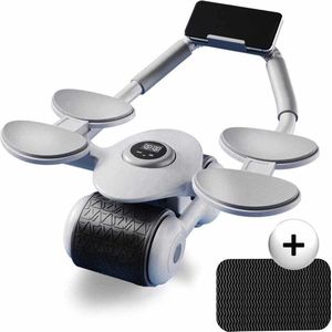 Meedeer Premium AB Roller-Automatisch rebound buikwiel met elleboogondersteuning-voor krachttrainingsapparatuur-Buikoefenwiel-voor thuisgymnastiek met dubbel wiel-voor Heren en Dames(Zilver)…