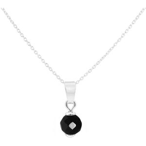 ARLIZI 2025 Ketting zwarte spinel hanger - sterling zilver - 44 cm