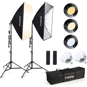 FGen - YX-RGX03 - Softbox Set Fotostudio, 2 x 50 x 70 cm - Softbox LED Verlichtingsset