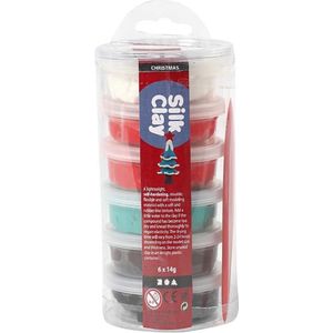 Silk Clay®, kleuren assorti, Kerstmis, 6x14gr