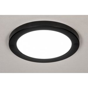 Lumidora Plafondlamp 73935 - Plafonniere - PANEL - Ingebouwd LED - 18.0 Watt - 1400 Lumen - 2700 Kelvin - Zwart - Wit - Kunststof - Badkamerlamp - ⌀ 22 cm