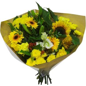 Boeket Kim Large Geel ↨ 45cm - bloemen - boeket - boeketje - bloem - droogbloemen - bloempot - cadeautje