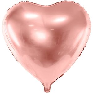 Grote hartvormige folie ballon rosé goud - folie - ballon - hart - rose goud - valentijn - liefde - trouwen - aanzoek