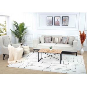 Abstract Rundvik tapijt voor woonkamer en eetkamer - marmeren zacht middelpolig groot tapijt - gemakkelijk te onderhouden - moderne tapijten vloerkleed