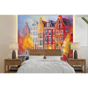 Grachtenpanden - Kunst - Schilderij - Amsterdam
