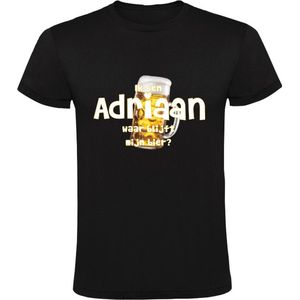 Ik ben Adriaan, waar blijft mijn bier Heren T-shirt - cafe - kroeg - feest - festival - zuipen - drank - alcohol