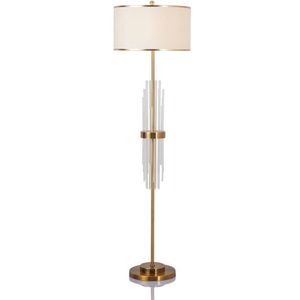 Hoom Interiors Glassart - Vloerlamp - Staande Lamp - Goud - Glas - Incl. Lampenkap