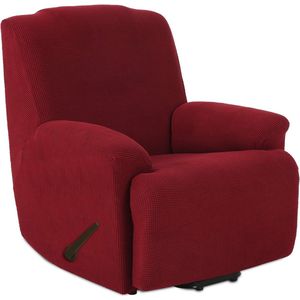 Hoes Fauteuil Jacquard 1-Zits, Fauteuilhoezen, Stretch-Fauteuil Fauteuil Cover Stretchhoes Voor Relaxfauteuil Hoes Voor Fauteuil (1-Zits, Claret)