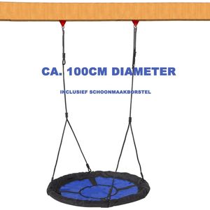 Nestschommel buitenspeelgoed 100cm diameter - met schoonmaakborstel