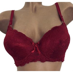 Bh push up met kant 70B/75A donkerrood