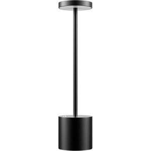 Oplaadbare Tafellamp - 4000mAh - voor Binnen & Buiten - Draadloos & Oplaadbaar - Dimbaar - Touch Bediening - Tafellamp op Batterijen - Accu - Decoratie Woonkamer, Slaapkamer & Tuin - Industrieel - Zwart