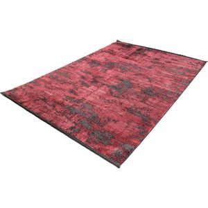 Laagpolig Vloerkleed Brooklyn Vintage Zwart-Rood-200 x 290 cm